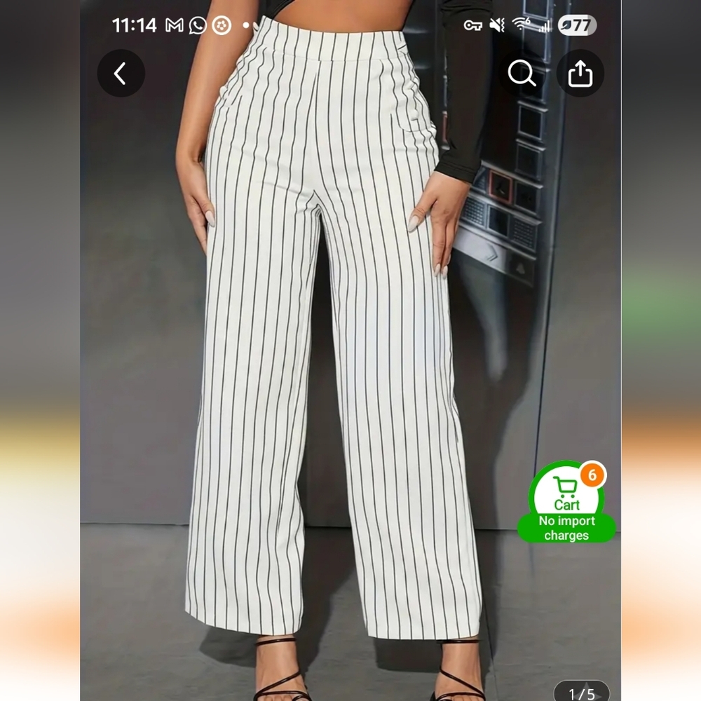 Striped Wide-Leg Pants